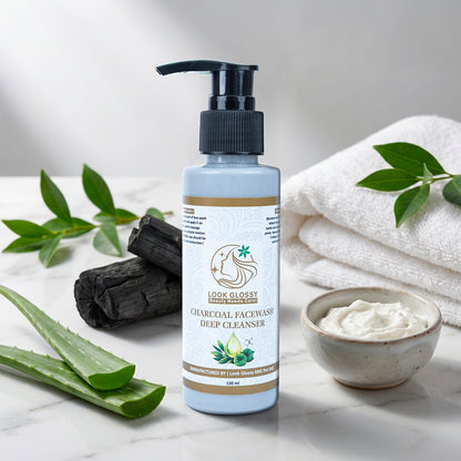 Charcoal facewash Deep Cleanser │ By Look Glossy