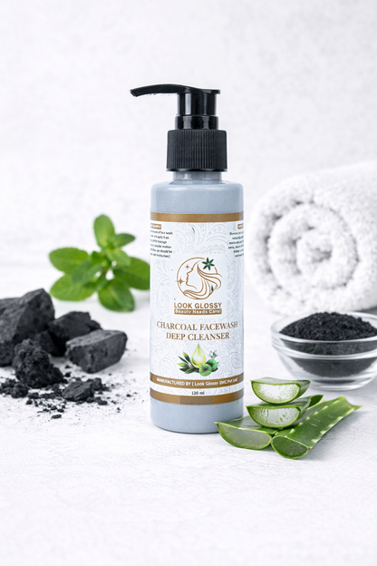 Charcoal facewash Deep Cleanser │ By Look Glossy