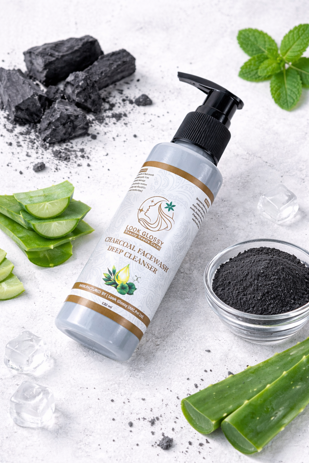 Charcoal facewash Deep Cleanser │ By Look Glossy